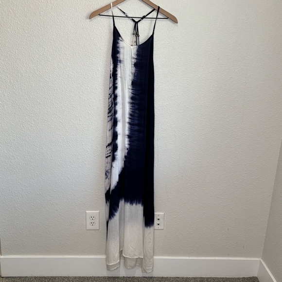NWT Raviya Dress Tie Dye Maxi Length Vacation Boho Beaded Lightweight Resortwear - Picture 1 of 8